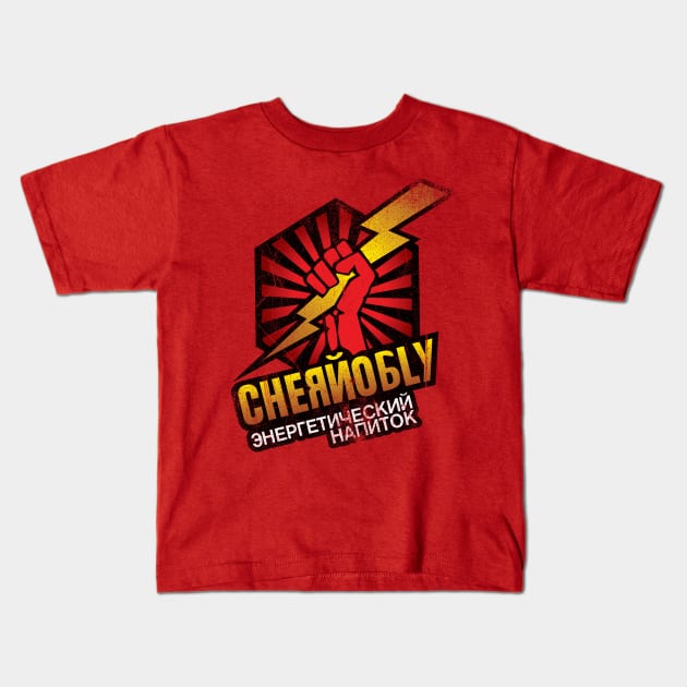 Chernobly Energy Drink Kids T-Shirt by MindsparkCreative